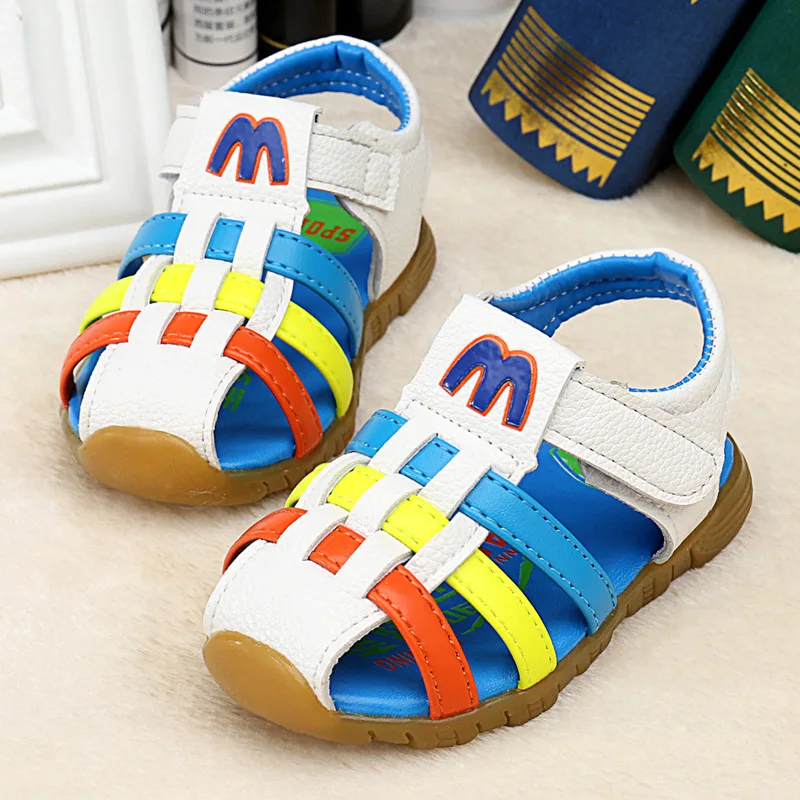 Comfy kids 2017 new arrivals pu leather child boys sandals shoes size