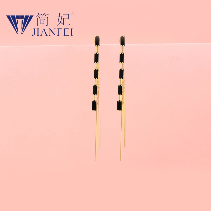 

Black Zircon 925 sterling silver needle Simplicity Fashion Graceful Earrings For Woman Girls Fashion Jewelry Gift 4
