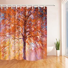 

Life tree Bathroom Waterproof Fabric Shower Curtain & 12 Hooks 180*180 cm