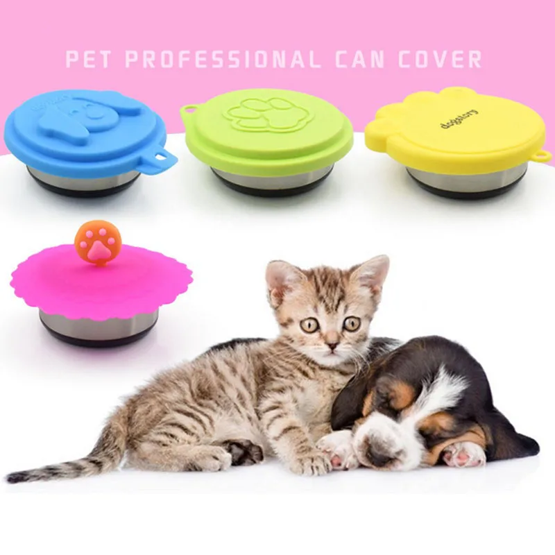 

Dia. 10cm Universal Pet Food Can Cover Silicone Storage Cap Fresh Lid Reusable Dog Cat Accessories Color Random