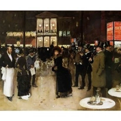The Boulevard at Night Poster Print by Jean Beraud (24 x 18)