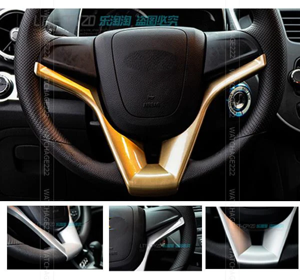 

Fit For Chevrolet Cruze Trax Tracker steering wheel chrome trim cover insert sticker Accessories