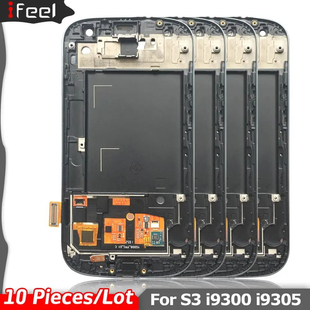10 шт./лот для SAMSUNG Galaxy S3 дисплей i9300 i9300i сенсорный экран дигитайзер Замена ЖК-экран