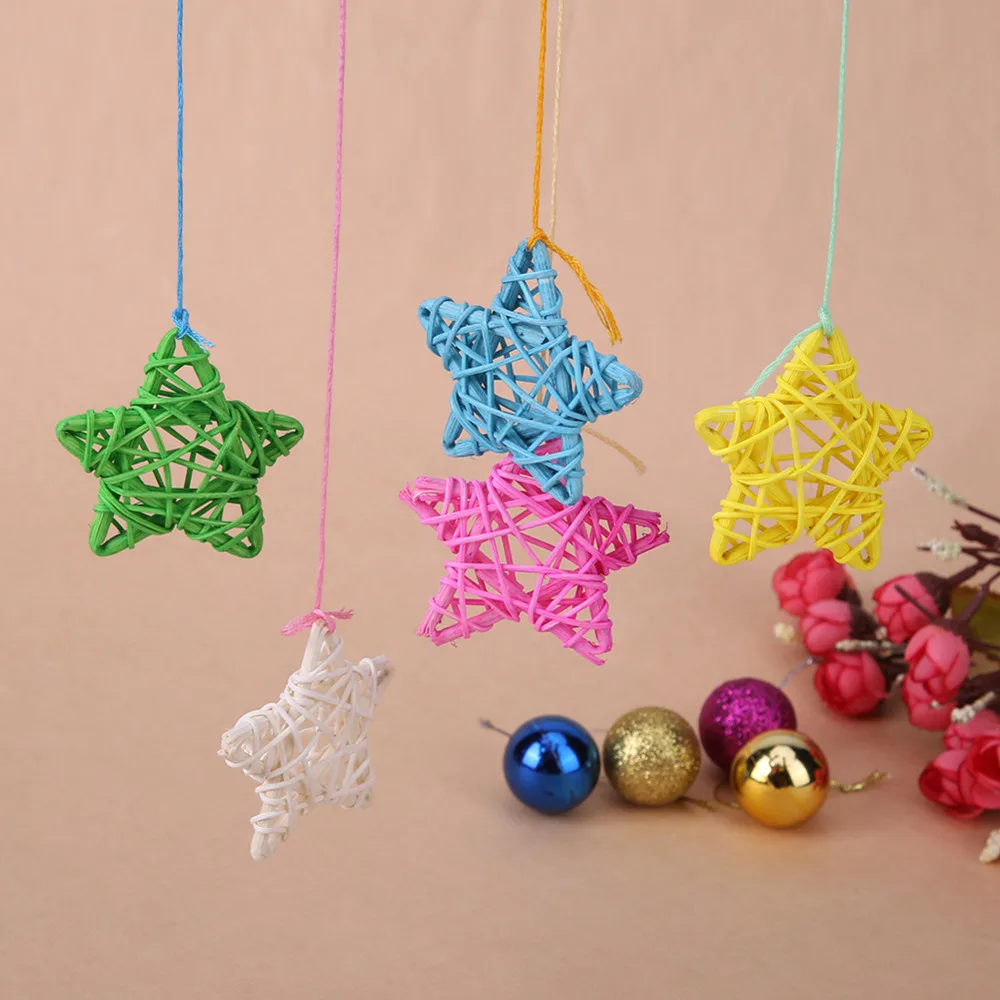 

5pcs Multi-color Rattan Star for Wedding Sepak Takraw for Birthday Party DIY Decoration Home DIY Art Ornaments Rattan Ball