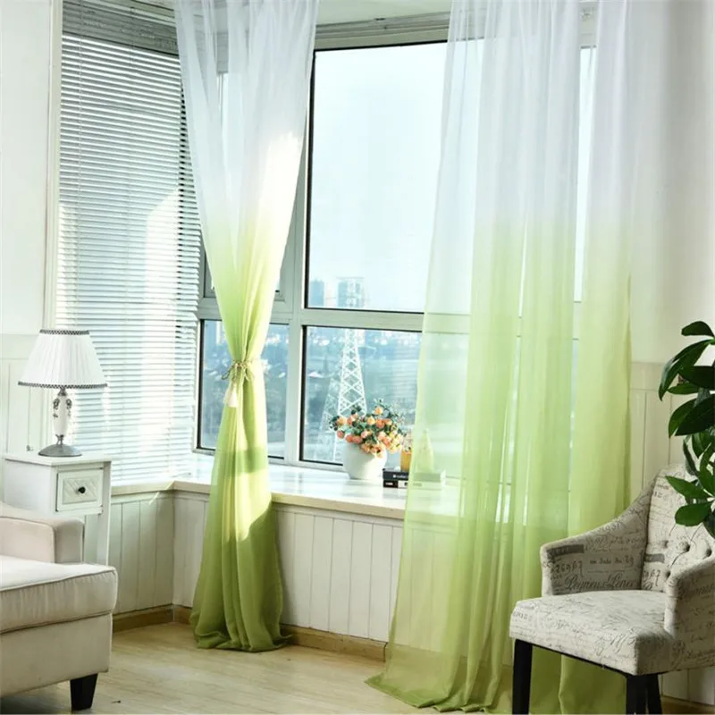 Valances Tulle Voile Door Window Curtain Drape Panel Sheer Scarf Divider Deco1