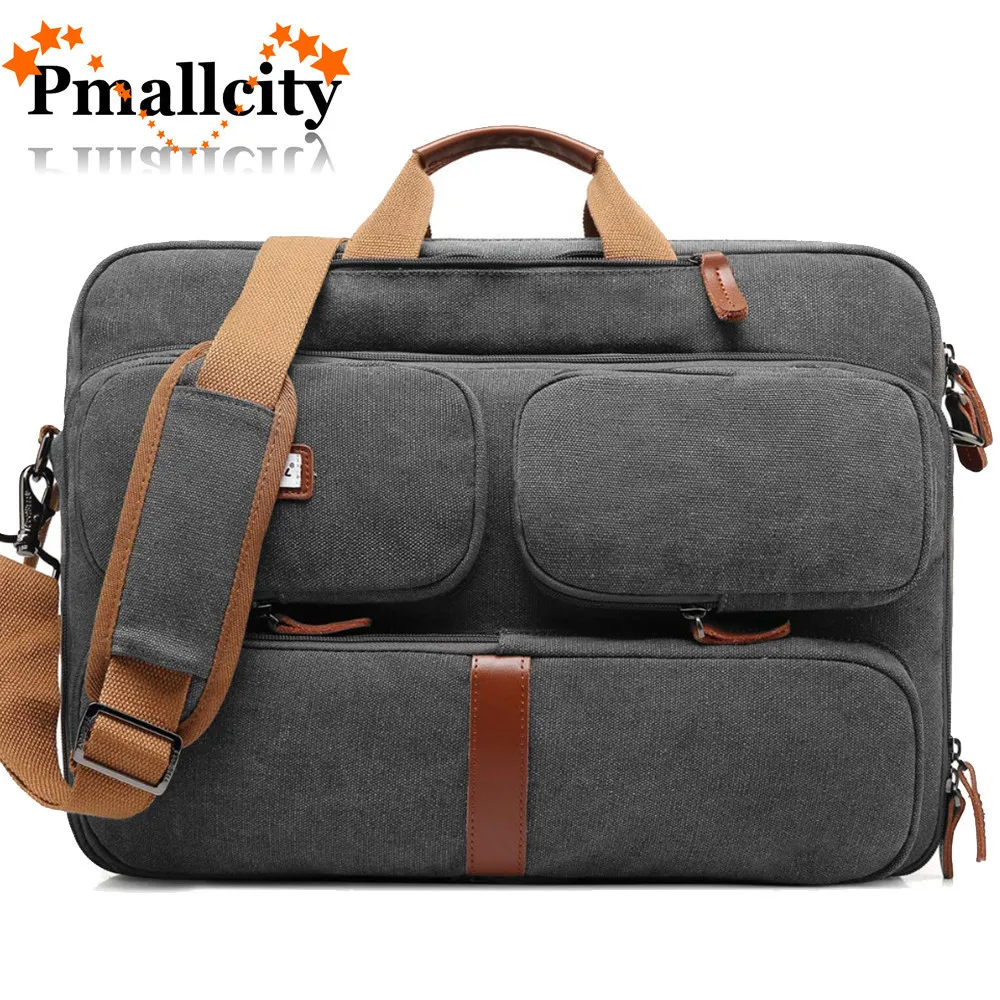 Large Convertible Backpack 17.3 Laptop Shoulder Messenger Bag Business