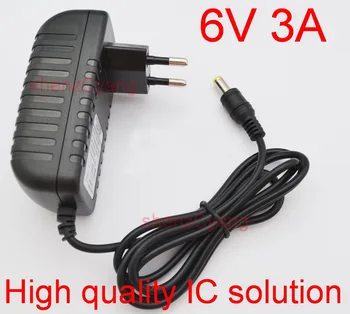 

100PCS 6V3A High quality IC solutions DC6V 3A 3000mA Switch power supply,18W LED power adapter DC plug 5.5mm x 2.1-2.5mm EU plug