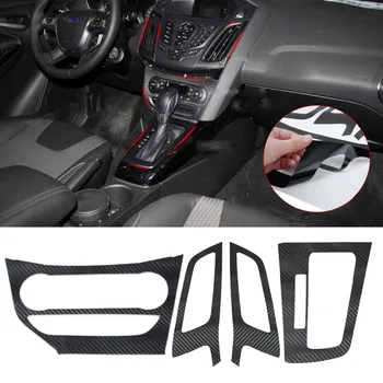 

beler Car Interior Center Console Carbon Fiber Molding Sticker Decal for 2012 2013 Ford Focus 3 MK3 AT Automatic Car Styling