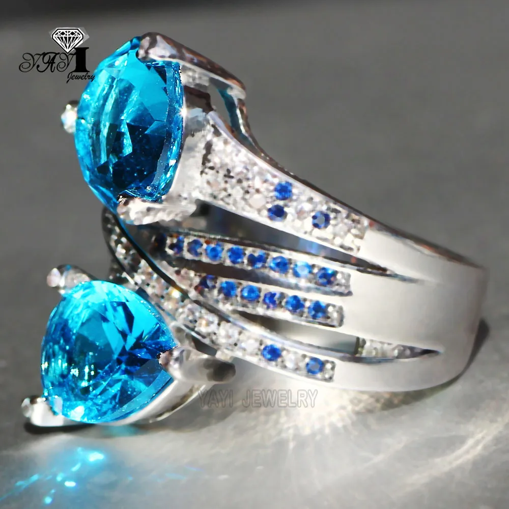 Silver Rings Silver Ring Wedding Rings YaYI Jewelry Fashion Princess Cut 5.8 CT Natural Zircon Silver Color Engagement Wedding Party Rings Size 6-12