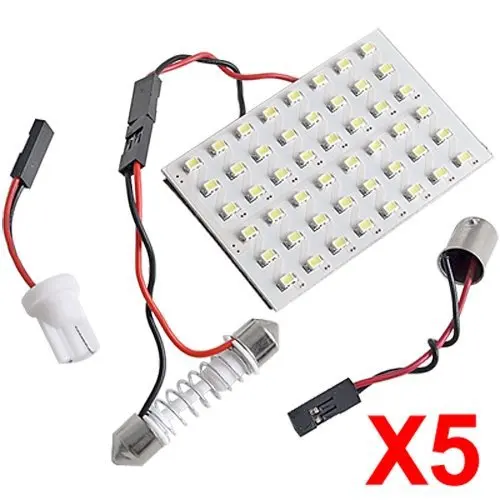 Free Shipping !!! 3528 48SMD LED Panel 12V + T10/BA9S Sockel + Soffitte