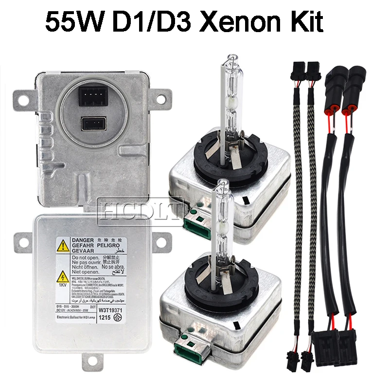 HCDLT 55W D1S Xenon HID Headlight Kit Xenon D3S HID Bulb Ballast Kit 6000K 4300K 8000K 5000K D1S D1R D3R D3S Auto Headlamp Bulb (2)