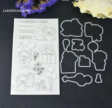 Birthday lion Metal Cutting Dies and stamp Stencils for DIY Scrapbooking