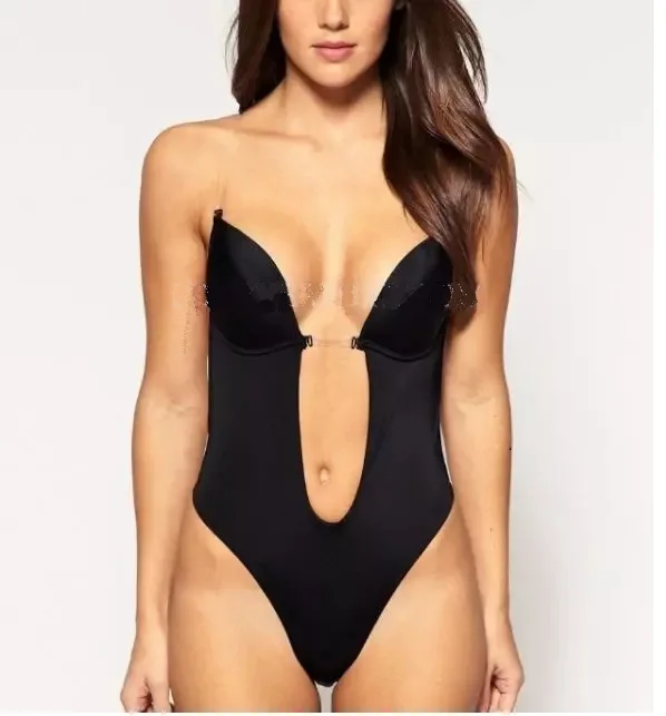 Bodysuit Vestido Backless Shapewear Deep Plunge Thong Body Shaper