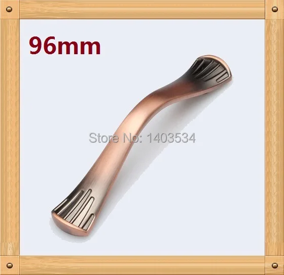 

Length 125mm Hole CC 96mm red copper color Zinc Alloy Kitchen Furniture pulls drawer handle