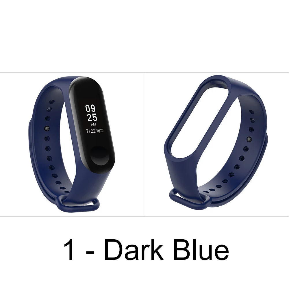 1 Dark Blue Ремешок для Xiaomi Mi Band 4 ремешок Смарт-аксессуары браслет для Xiaomi Mi band 4 ремешок Смарт-браслет Mi Band 3 Браслет 13 цветов - Color: 1 Dark Blue