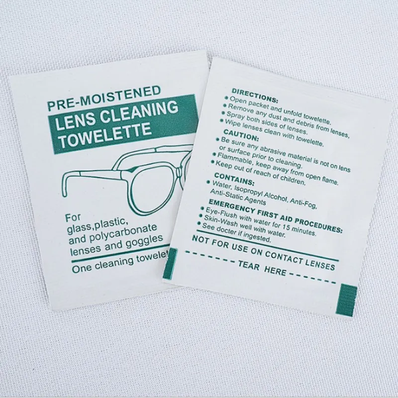 200 Pcs Cleaning Cloth Disposable Wet Tissue Wipe Cleaning Glasses Mobile Phone Camera Lens Individual Packing 8x15cm Large Size