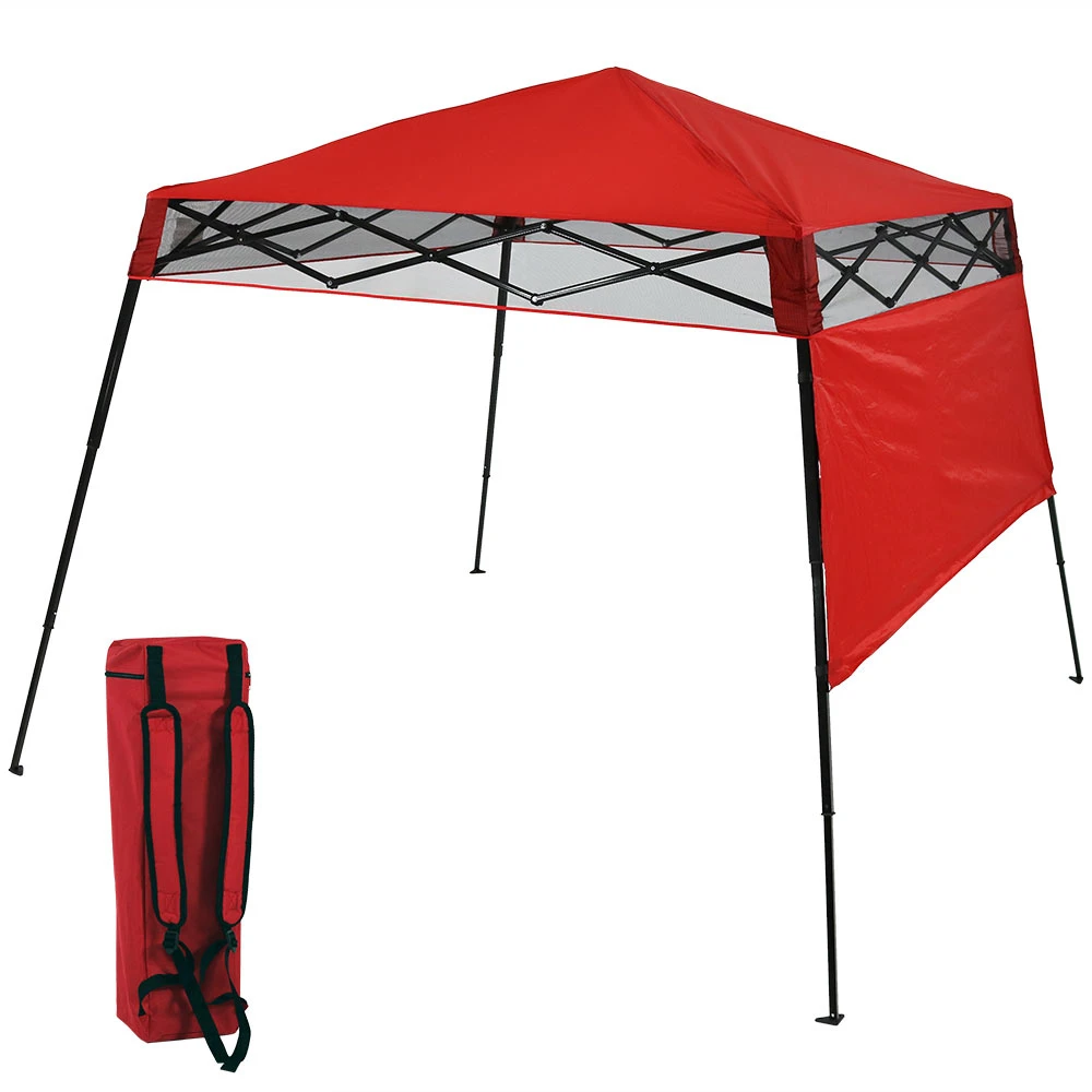Sunnydaze Compact Quick-Up Slant Leg Instant Pop-Up Backpack Canopy, 6 x 6 Foot Top, 7.5 x 7.5 Foot Bottom (3)