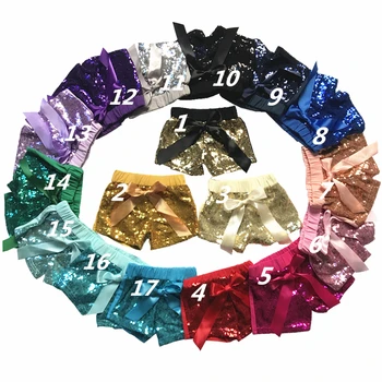 

NB-5Yrs Children Shorts Boutique Clothing Baby Girl Solid Colour Sequin Shorts