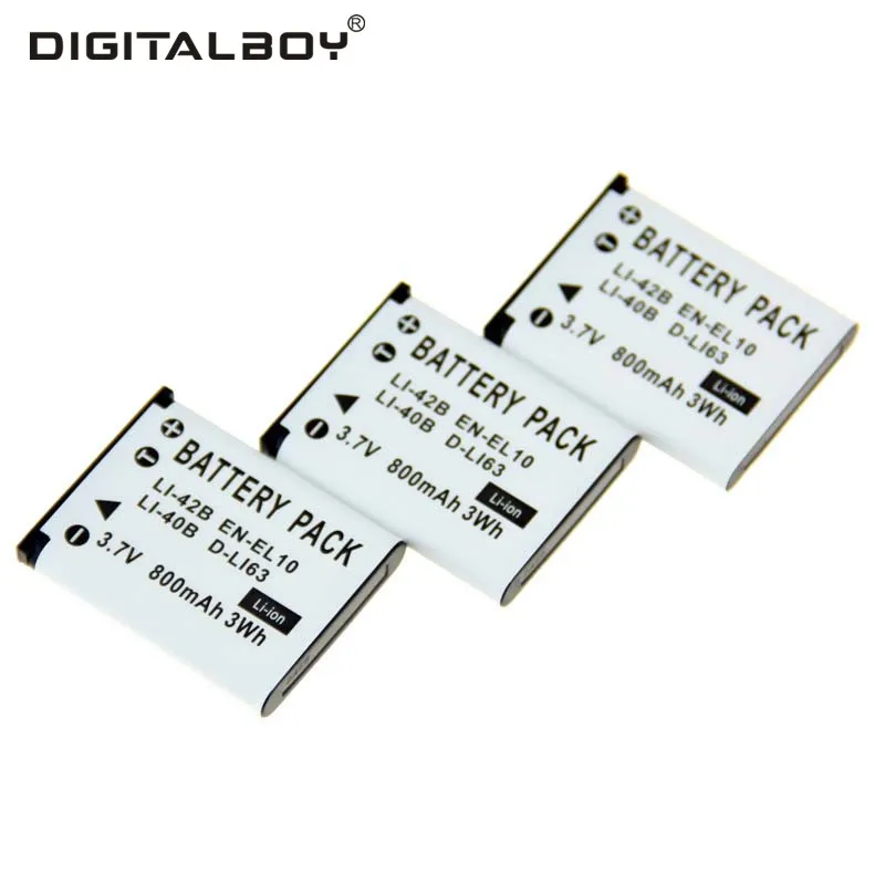 3PCS LI-40B LI40B LI 40B LI-42B EN-EL10 Replacement Camera Battery For For OLYMPUS FE160 FE190 FE210 FE220 FE230 FE240 FE250