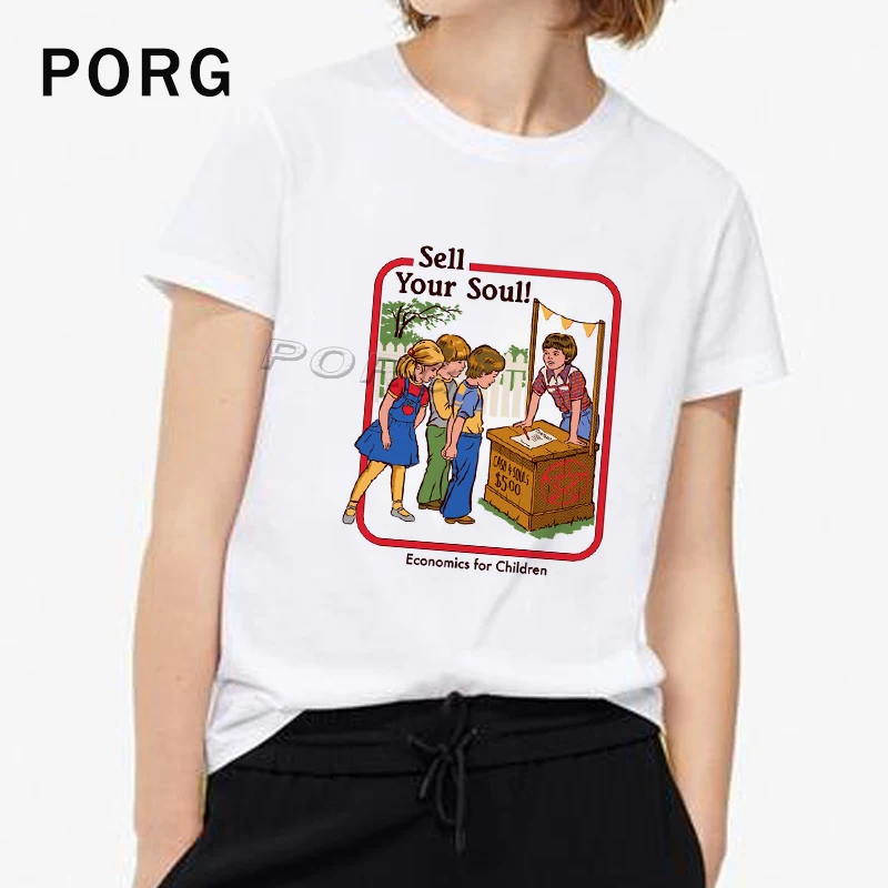 

Sell Your Soul T Shirt Women Gothic printed Tshirt Harajuku Streetwear Tops Aesthetic T-shirt Camisetas Verano Mujer 2019 Cotton