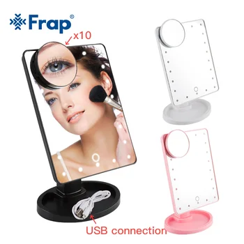 

Frap 22 LED Light Touch Screen Makeup Mirror Adjustable USB Cable Use 180 Degree Adjustable Table Make Bath Mirrors Y61008