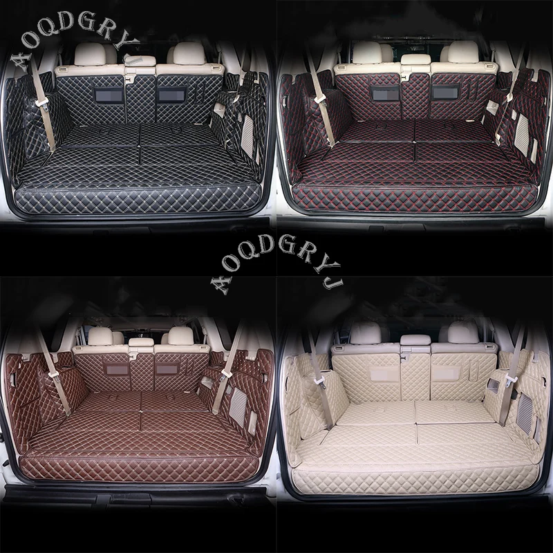 PU leather Rear Trunk Cargo Liner Protector Mat Seat Back Cover For Toyota Prado FJ150 2010-2019 1set Car styling