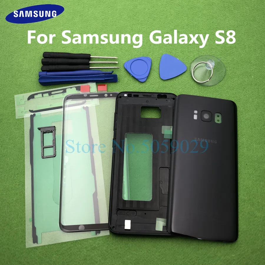 Для Samsung Galaxy S8 G950 G950F SM-G950F полный корпус Корпус рамка средняя задняя крышка +