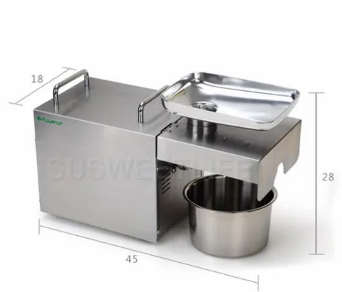 Fast shipping 110V 220V Stainless steel Sunflower oil machine cold press coconut oil extractor machine hand operated oil press