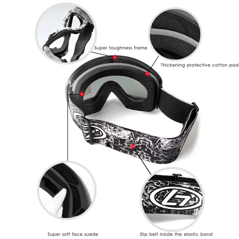 تزلج نظارات مزدوجة طبقات مكافحة الضباب UV400 كبيرة قناع نظارات التزلج الرجال امرأة الثلوج النظارات الرياضية نظارات معدات التزلج على الجليد