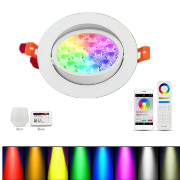 

Mi Light 9W RGB+CCT LED Ceiling Spotlight AC 86~265V Brightness & CCT Adjust 2.4G RF Remote / WiFi APP Control LED Downlight