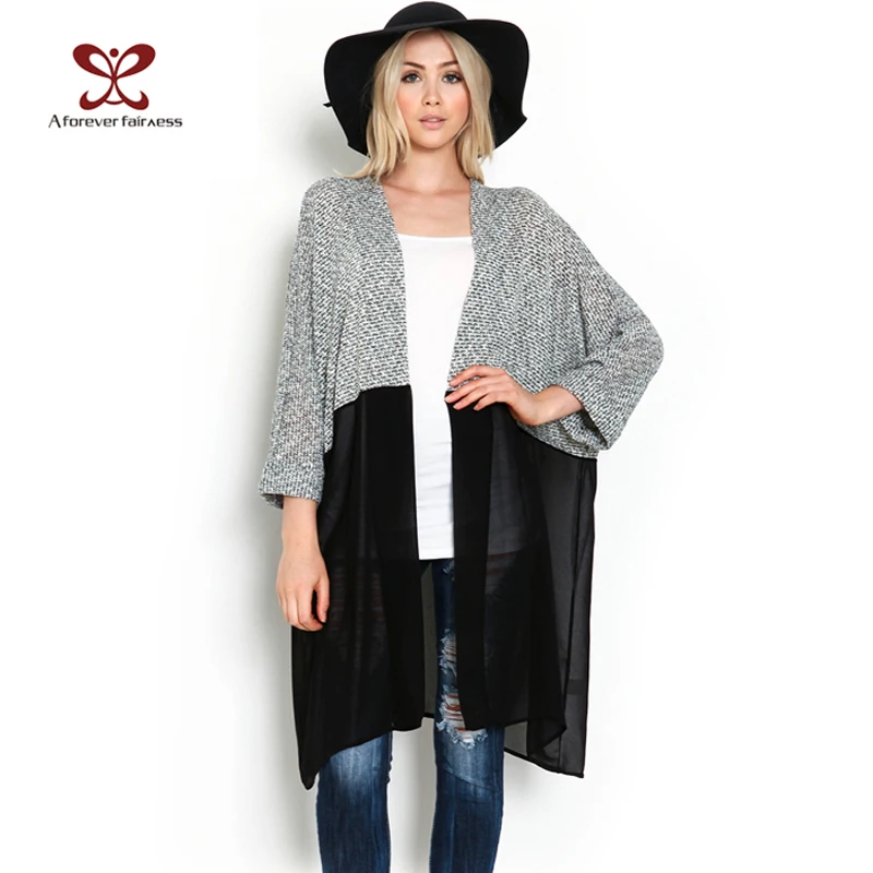 Buy 2016 Autumn Women Kimono Cardigan Knitted Chiffon