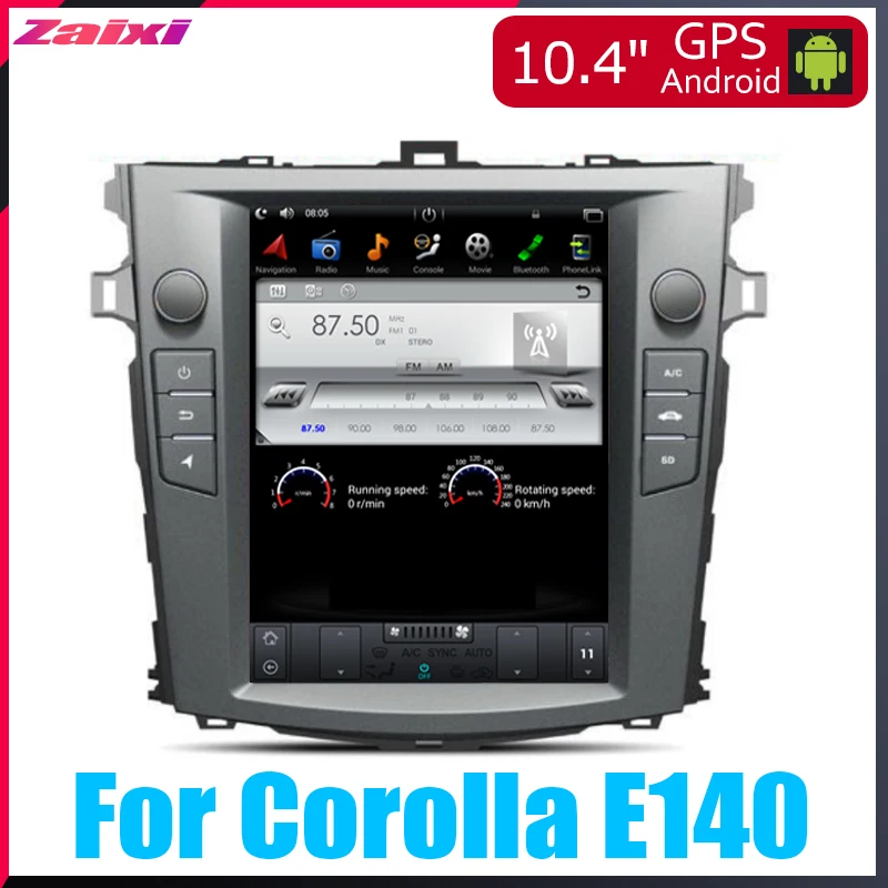 

ZaiXi 10.4 inch Big screen Tesla Screen Vertical Screen Android Car PC GPS Navigation Radio For Toyota Corolla E140 2007~2012