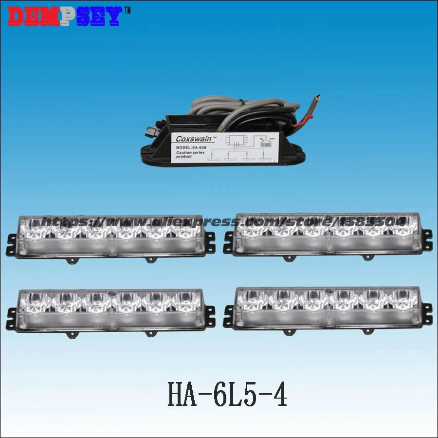 HA-6L5-4 высокой мощности светодиодный стробоскоп Предупреждение светильник, предупредительные стробирующие сигналы для полицейских транспортного средства в красном и синем цветах аварийного 6 Вт Предупреждение светильник, DC12VCar гриль/головной светильник