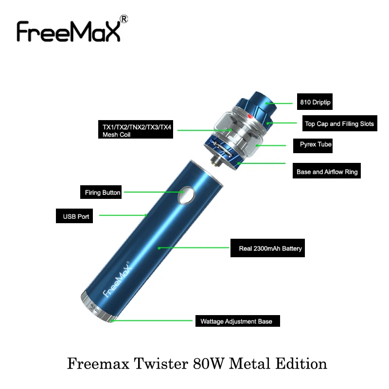 Электронные сигареты Freemax Twister 80 Вт стартовый комплект металлическая Версия