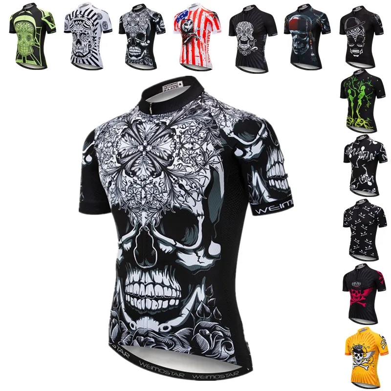 

Weimostar Printing Skull Bike Jersey Men Pro Team Bicycle Clothing Summer Short Sleeve MTB Cycling Jersey Shirt Maillot Ciclismo