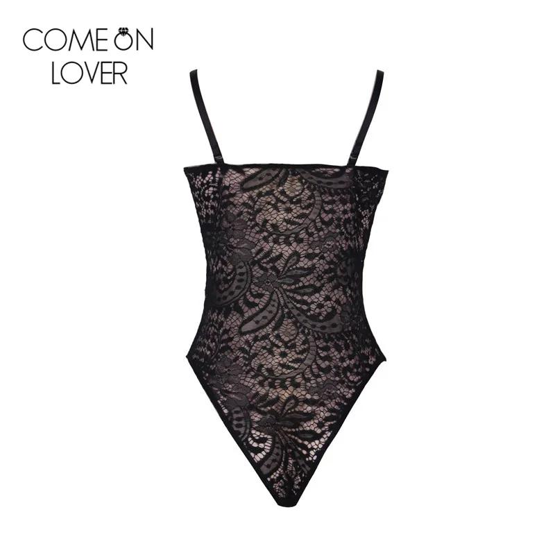 Comeonlover Summer bodysuit with bra pad straps lace bodysuit floral combinaison short femme bodysuits top jumpsuit R80285