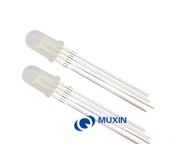 

100pcs 5mm 4pins RGB LED Common anode Tri-Color Emitting Diodes Diffused