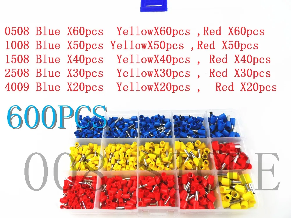 

Bootlace cooper Ferrules kit set Wire Copper Cable Connector 0.5mm2---4mm2 600pcs