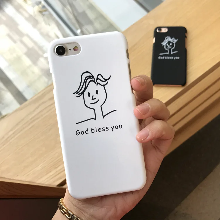 Рисованной каракули пара чехол для iphone7 жесткого пластика Телефон Обложка iphone6s 6