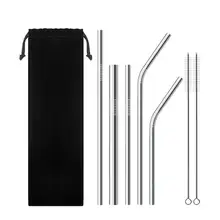 CC соломинки из нержавеющей стали товары для дома, кухни металла соломинки для напитков 7 шт комбинированный пакет комплект