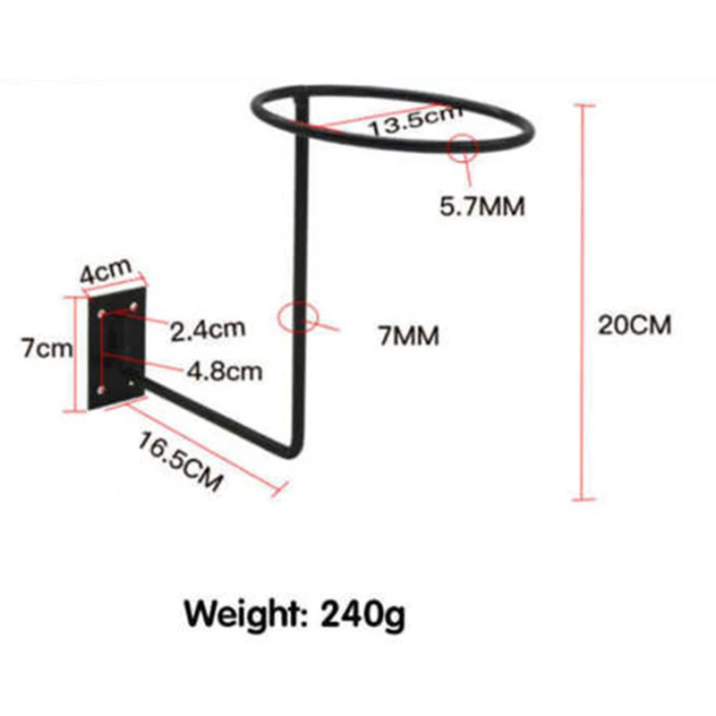 Черное железное настенное крепление дисплей стойка шар мотоциклетный шлем парик настенная вешалка стеллаж для хранения с крючком держатель с орнаментом товары для домашнего сада