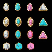 1PCS New 15 style optional Alloy turquoise,DIY Nail art 3D Retro Crack style jewelry decoration,nail tools Free shipping
