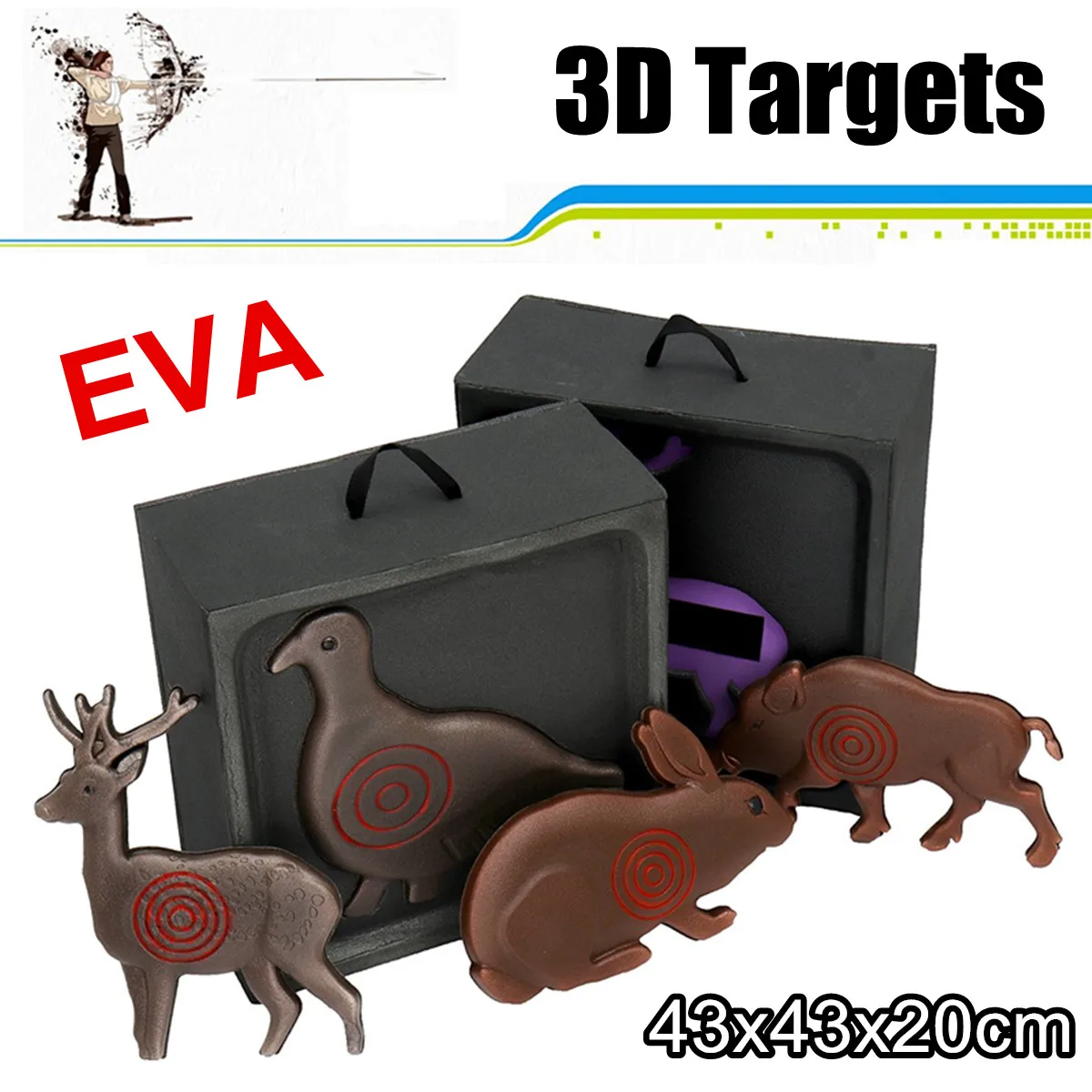

3D Animal Reusable y EVA Target Hunting Shooting Arrows Compound Recurve Bow Hunting Targets Indoor Training Accessories