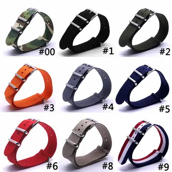 

16 18 20 22 24mm Men Wemen Watch Bands Strap Fabric Nylon Nato Army Sports Top Quality 2017 Buckle 6 color available