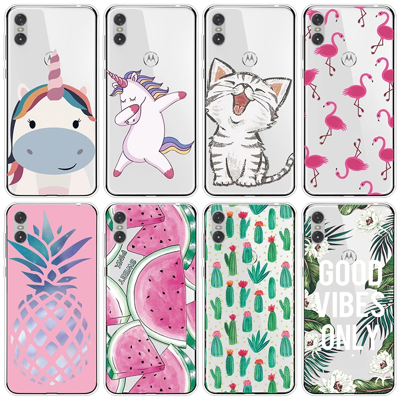 

Cute Unicorn Flamingo Girl Case For Motorola Moto One Pattern Soft Back Cover For Motorola Moto P30 Play Phone Case Coque Clear