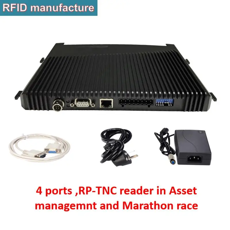 4 порта UHF RFID Считыватель rfid RP-TNC пассивный epcgen2 865 ~ 868Mh для тег программиста