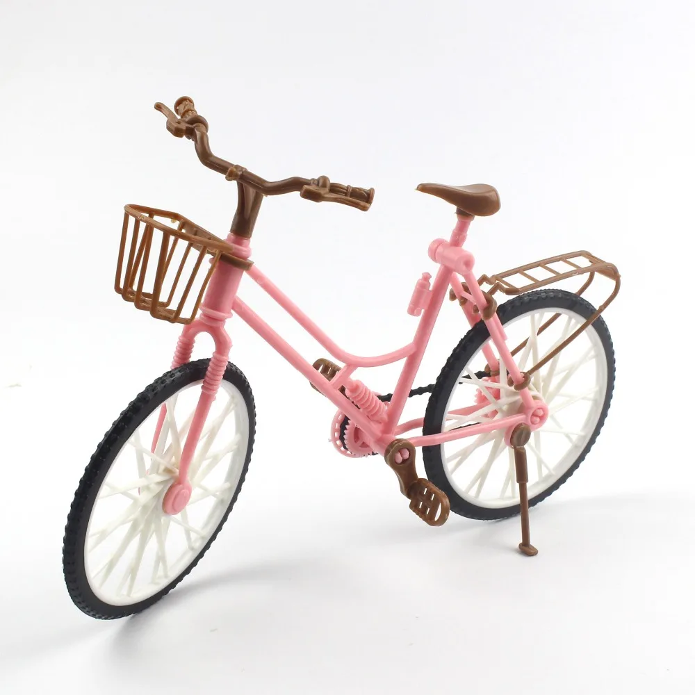 HUAILE Lovely Pink Plastic Bicycle Doll Accessories Play House Dolls For Girl's Giftin Dolls