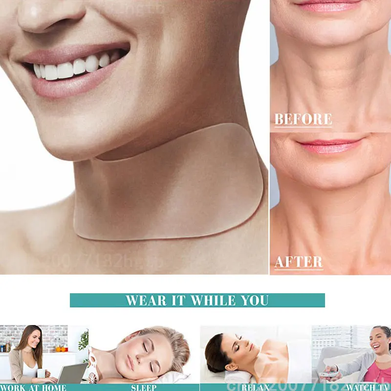 

100% Reusable Medical Grade Silicone Care Neck Pad Neck Tape Wrinkle Pads for Eliminate and Prevent Neck Wrinkles Remover