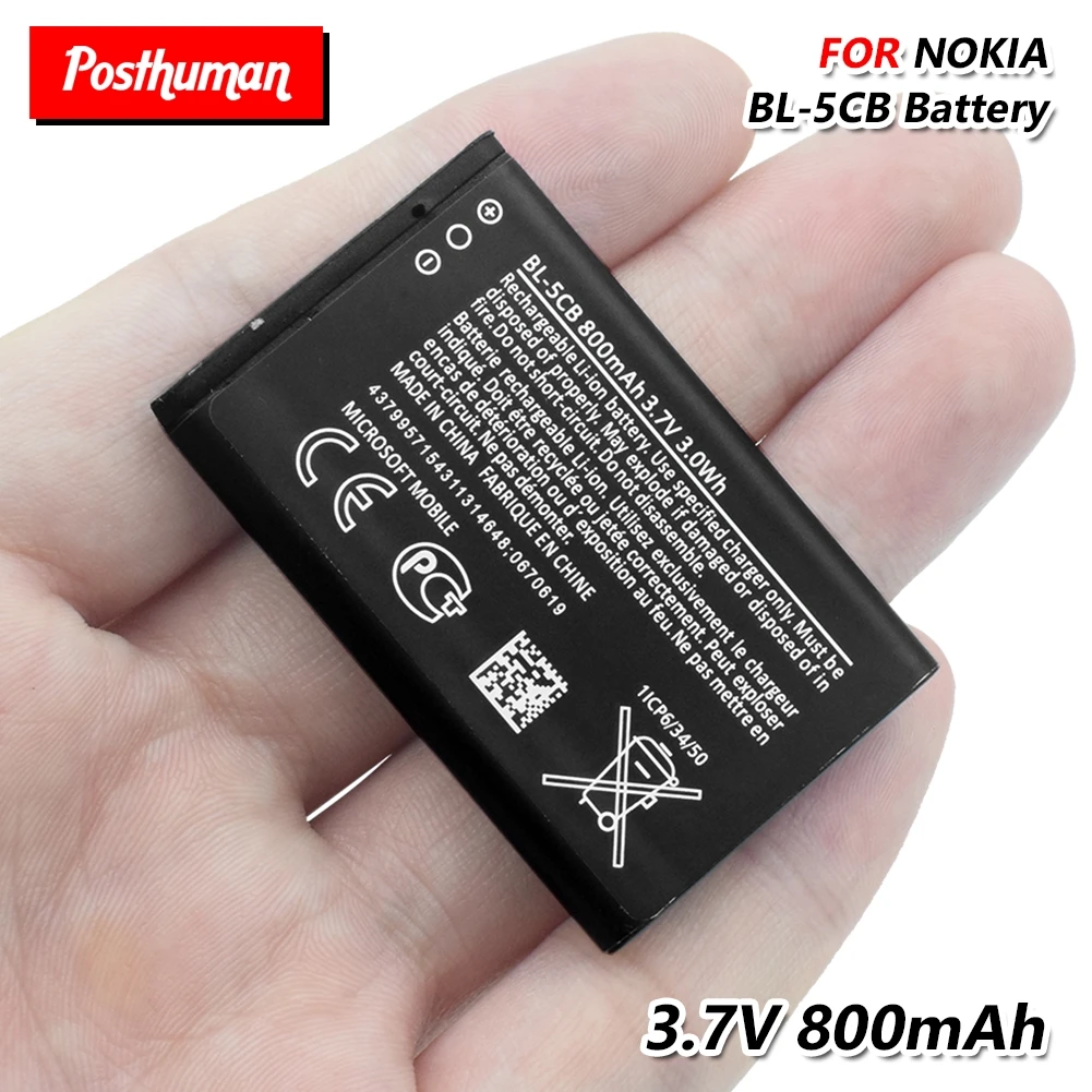 

Lithium Li-Po Phone Battery BL-5CB BL5CB 3.7V 800mAh Battery BL 5CB For Nokia 3600 3660 6620 6108 3108 2135 N91 1280