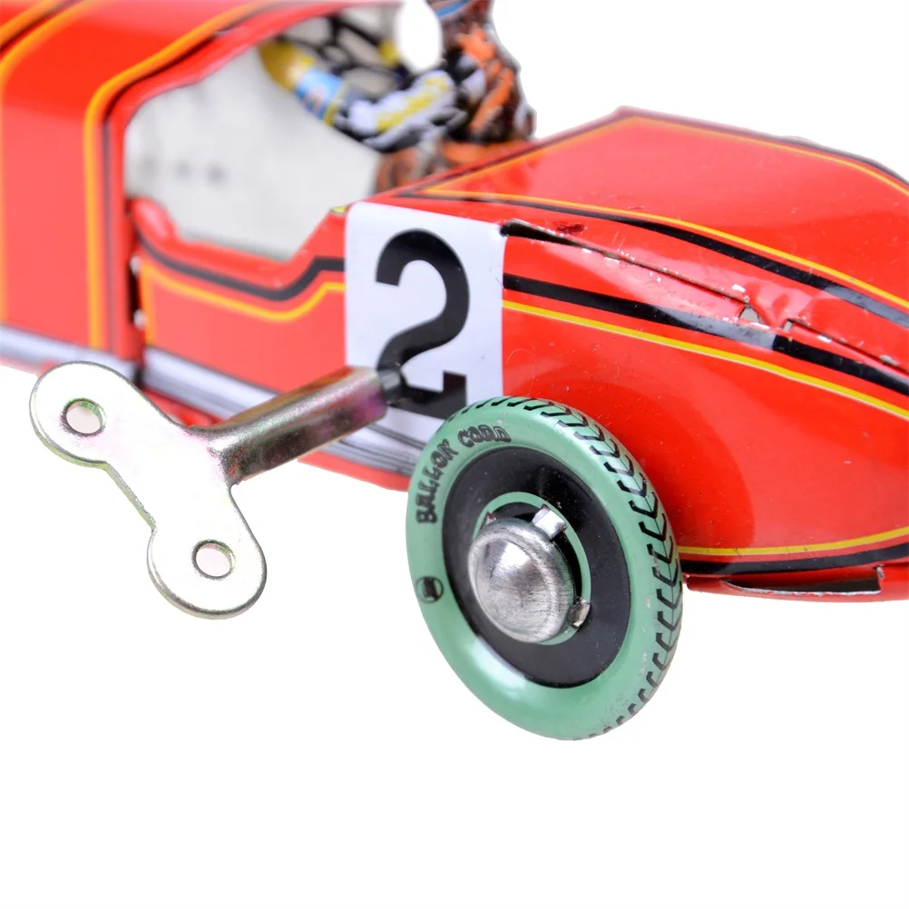 Windup красная модель гоночной машины Заводной оловянный автомобиль игрушка